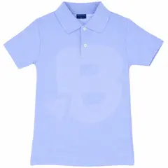 Tricou polo albastru deschis pentru adolescenți, potrivit pentru școală