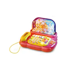 Telefon de jucărie cu funcție de pian, lumini colorate și zăpadă rotativă