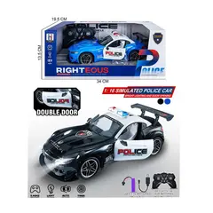 Mașină de Poliție cu Telecomandă, Scara 1:16, Lumini LED și Uși Duble cu Deschidere Automată