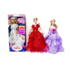 Păpușă Prințesă de Colecție, Rochie de Bal Spectaculoasă cu Detalii Sclipitoare, Include Accesorii și Bijuterii, Înălțime 30 cm