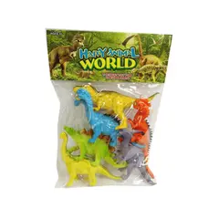 Figurine dinozauri colorate Happy Animal World