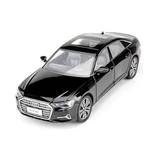 Mașină metalică Audi A6L negru vedere frontală