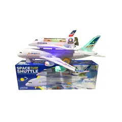 Avion Electric de Pasageri A380 cu Navetă Spațială Detașabilă, Tehnologie Bump & Go, Show de Lumini 3D și Sunete