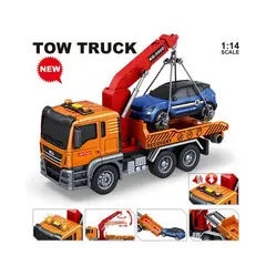 Camion de Remorcare cu Fricțiune, Scara 1:14, Platformă Mobilă, Lumini și Sunete