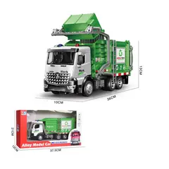 Camion de Gunoi "City Cleaner" din Metal (Die-Cast), Scara 1:24, cu Sunete, Lumini LED și Elemente Mobile