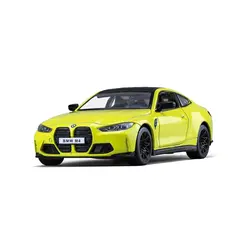 Machetă Metalică Sport M4, Scara 1:24, Elemente Mobile (Uși, Capotă, Portbagaj), Efecte de Sunet și Lumini, Mecanism Pull-Back