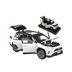 Machetă Metalică Toyota RAV4, Scara 1:22, Deschidere 6 Elemente, Lumini LED și Sunete Realiste