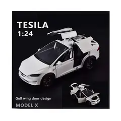 Mașină Metalică tip Tesla Model X, Scara 1:24, Sunete, Lumini și Portiere Mobile, Lungime 20 cm