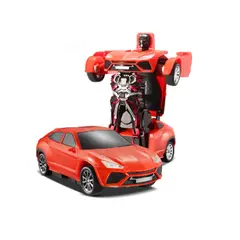Robot Transformer Mașină cu Transformare Automată, Sunete, Lumini și Mișcare, Lungime 22 cm