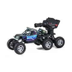 Mașinuță telecomandată Off-Road 6x6 cu tun tanc și lumini LED, tracțiune integrală