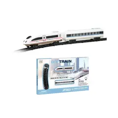 Tren electric expres cu vagon și șină, vedere laterală