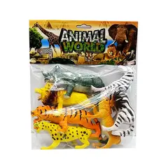 Set 6 Figurine Animale Sălbatice, Detalii Realiste pentru Joc Educațional, Include Leu, Elefant și Girafă, Dimensiuni 10-14 cm