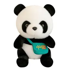 Ursuleț panda din pluș cu gentuță decorativă