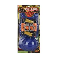 Set de Luptă "Military Mission" - Pușcă de Jucărie, Cască de Protecție și Scut Tactit, 3+ Piese