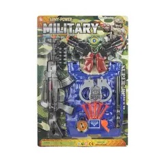 Set de lupta Army Power Military cu pusca, scut de protectie si pistoale, jucarie interactiva