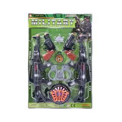 Set Militar de Jucărie „Elite Combat”, Include 2 Puști de Asalt și 2 Pistoale, Design Realist Camuflaj, Accesorii de Luptă