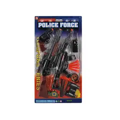 Set Militar de Joacă Police Force, Include 2 Puști Tactice, Cătușe, Grenadă și Insignă, Lungime Pușcă Mare 42 cm, Multicolor