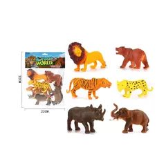 Set 6 Figurine Animale Sălbatice „Happy Animal World”, Detalii Realiste, Material Plastic Durabil, Dimensiuni între 10 cm și 14 cm, Multicolor