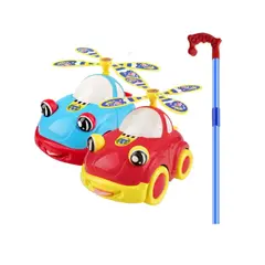 Mașină de Împins pentru Copii cu Elice Rotativă, Activități Interactive și Sunete, Lungime 52 cm