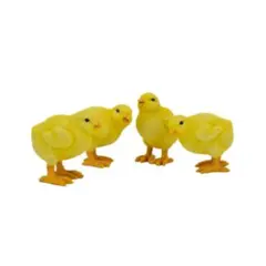 Set 4 Puișori de Jucărie, Textură Moale și Pufosă, Figurine Decorative pentru Paște sau Joacă, Dimensiune 5 cm / bucată