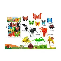 Set 13 Figurine Insecte Gigant, Detalii Realiste pentru Studiu și Joacă, Include Fluturi, Gândaci și Scorpioni, Dimensiuni 5-12 cm