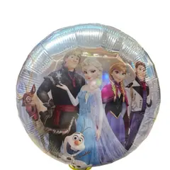 Balon din Folie de Aluminiu Rotund, Tematică Frozen – Elsa, Anna, Kristoff și Olaf, 45 x 45 cm