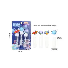 Set 3 tuburi solutie pentru baloane de sapun cu bagheta si figurine tematice spatiale