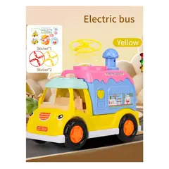 Mașinuță Interactivă „Flying Disc Ice Cream”, Efecte Luminoase și Sonore, Funcție de Lansare Discuri, Mișcare Automată, Lungime 16 cm