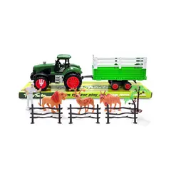 Tractor cu remorcă și animale sălbatice set de joacă