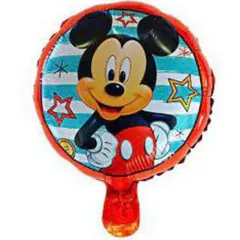 Balon din Folie de Aluminiu Rotund, Model Mickey și Minnie Mouse, Curcubeu, 25 x 25 cm