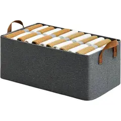 Cutie de Depozitare Pliabilă cu Capac și Mânere, Organizator Textil, 47 x 28 x 20 cm