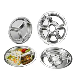 Farfurie Dreptunghiulară din Inox Alimentar cu 6 Compartimente, 31 cm