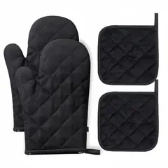 Set de Bucătărie Termorezistent, Mănușă pentru Cuptor (27 x 18 cm) și Lavetă Asortată