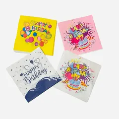 Set 10 Șervețele pentru Petrecere "Happy Birthday", 25 x 25 cm