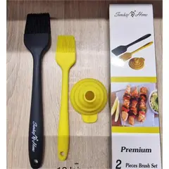 Set 3 Accesorii Bucătărie: 2 Pensule din Silicon și Pâlnie Pliabilă, Rezistente la Temperaturi Înalte