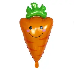 Balon din Folie de Aluminiu Tip Figurină, Model Morcov Zâmbitor, 41 x 80 cm