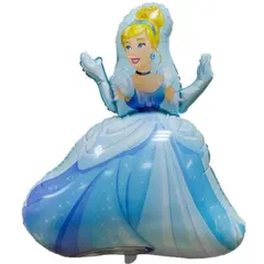 Balon din Folie Metalizată, Model Figurină Prințesa Cenușăreasa (Cinderella), 85 x 60 cm