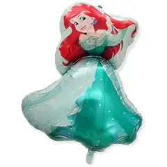 Balon din Folie Metalizată, Model Figurină Prințesa Ariel (Mica Sirenă), 85 x 60 cm