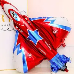 Balon din Folie de Aluminiu Tip Figurină, Model Avion de Pasageri (Airliner), 112 x 97 cm