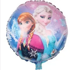 Balon din Folie de Aluminiu Rotund, Model Anna și Elsa - Frozen, 25 x 25 cm