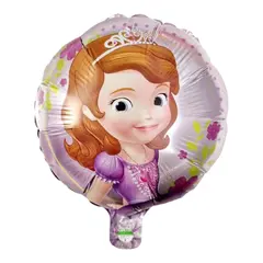 Balon din Folie de Aluminiu Rotund, Model Prințesa Sofia Întâi, Roz/Mov, 25 x 25 cm