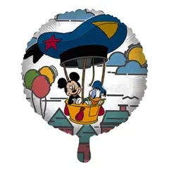 Balon din Folie de Aluminiu Rotund, Mickey Mouse și Donald Duck, 45 x 45 cm