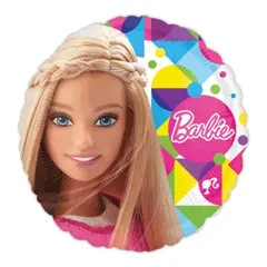 Balon din Folie de Aluminiu Rotund, Barbie Fashion Style, 45 x 45 cm