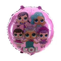 Balon din Folie de Aluminiu Rotund, Păpuși L.O.L. Surprise!, Roz, 45 x 45 cm