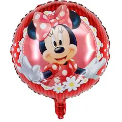 Balon din Folie de Aluminiu Rotund, Minnie Mouse Red Dots, 45 x 45 cm