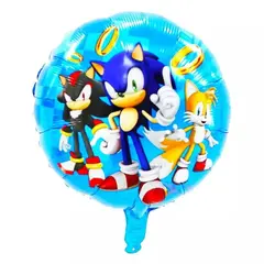 Balon din Folie de Aluminiu Rotund, Sonic the Hedgehog și Prietenii, Albastru, 45 x 45 cm