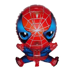 Balon din Folie de Aluminiu Figurină Spiderman, Design Chibi cu Cap Supradimensionat, 63 x 42 cm