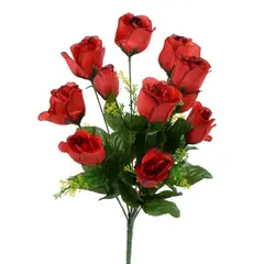 Buchet de Trandafiri Artificiali cu 7 Fire, Aspect Satinat, Înălțime 36 cm