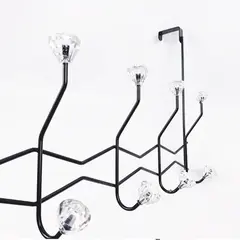 Suport Metalic cu Cârlige pentru Ușă, Organizator Haine și Accesorii, 51 x 12.5 x 34 cm