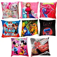 Față de Pernă Decorativă pentru Copii, Imprimeuri Animate, Material Delicat, Dimensiuni 45 x 45 cm